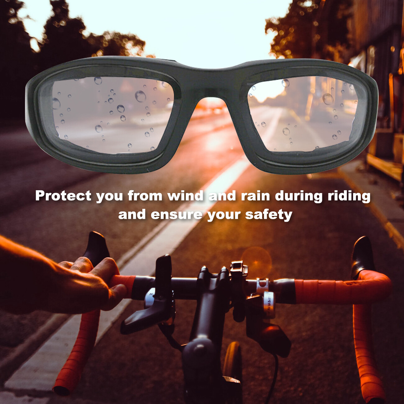 Clear Lens Wind Resistant Sunglasses Motorcycle Cycling Goggles Riding Glasses