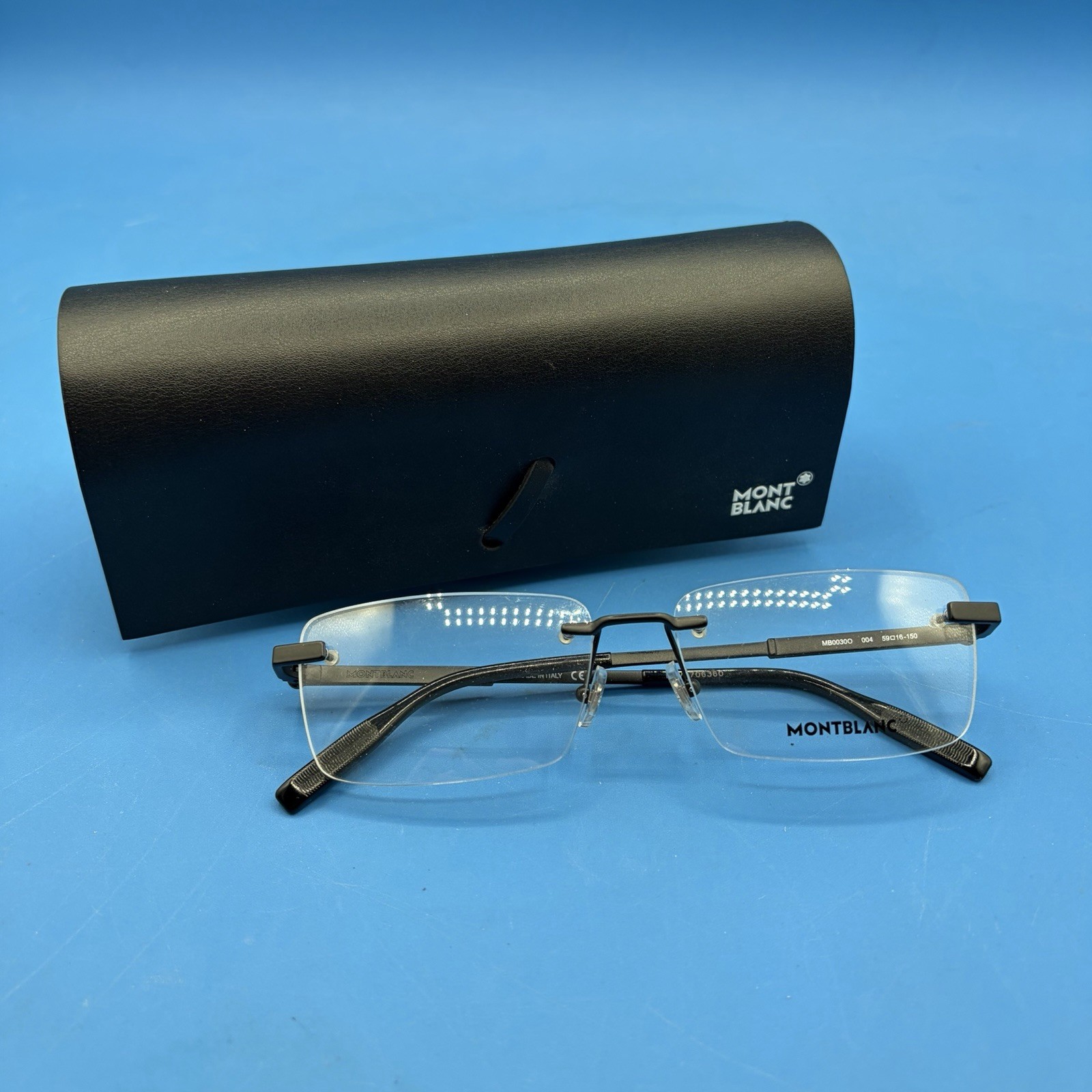 Montblanc Rimless Eyeglasses MB0030O 004 Black 59mm