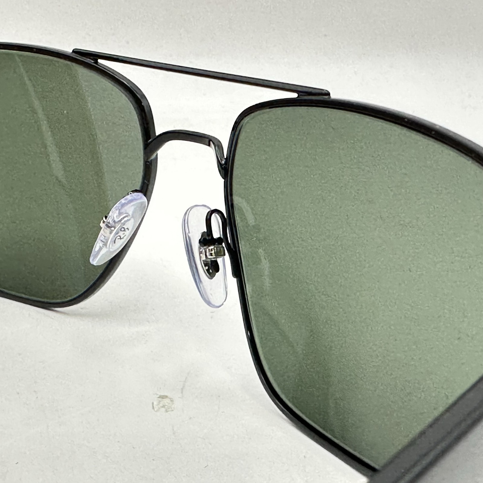 Ray Ban Mens Irregular Aviator Double Bridge Sunglasses RB3663 Black/Green