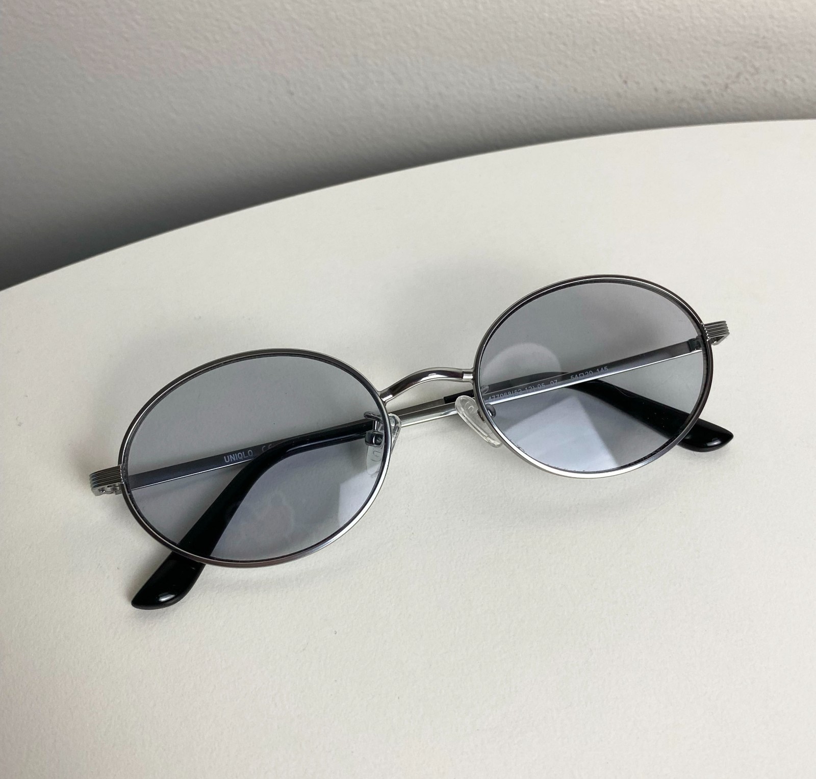 Unisex Sunglasses [ Uniqlo ] w Grey Blue Lens and Silver Metal Frame 54 – 05