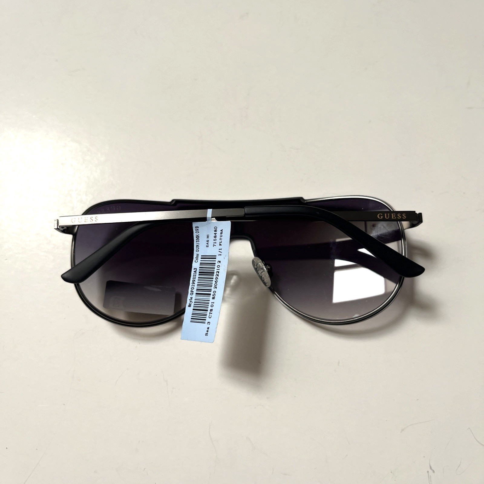 New GUESS Aviator Wrap Sunglasses GF0199 Acetate Gunmetal Matte Metal