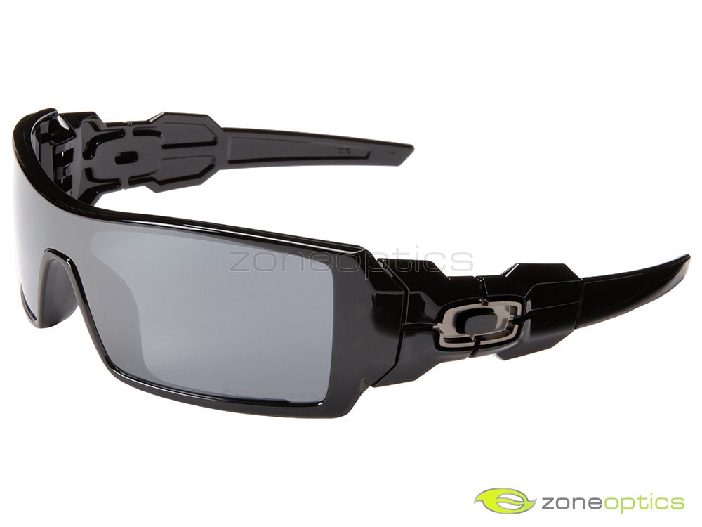 Oakley Oil Rig Polarized Sunglasses 26-203 Polished Black/Black Iridium