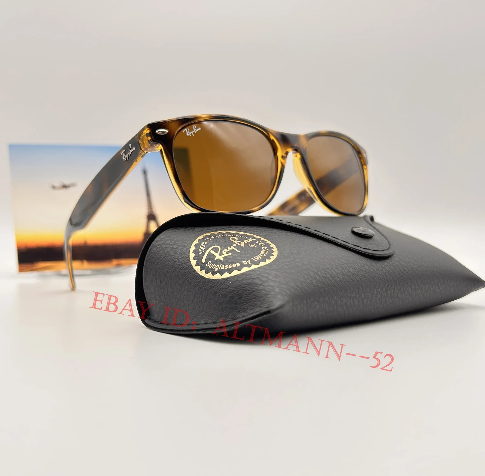 RAY-BAN NEW WAYFARER RB2132 55MM SUNGLASSES BROWN B-15 LENS HAVANA FRAME MEN