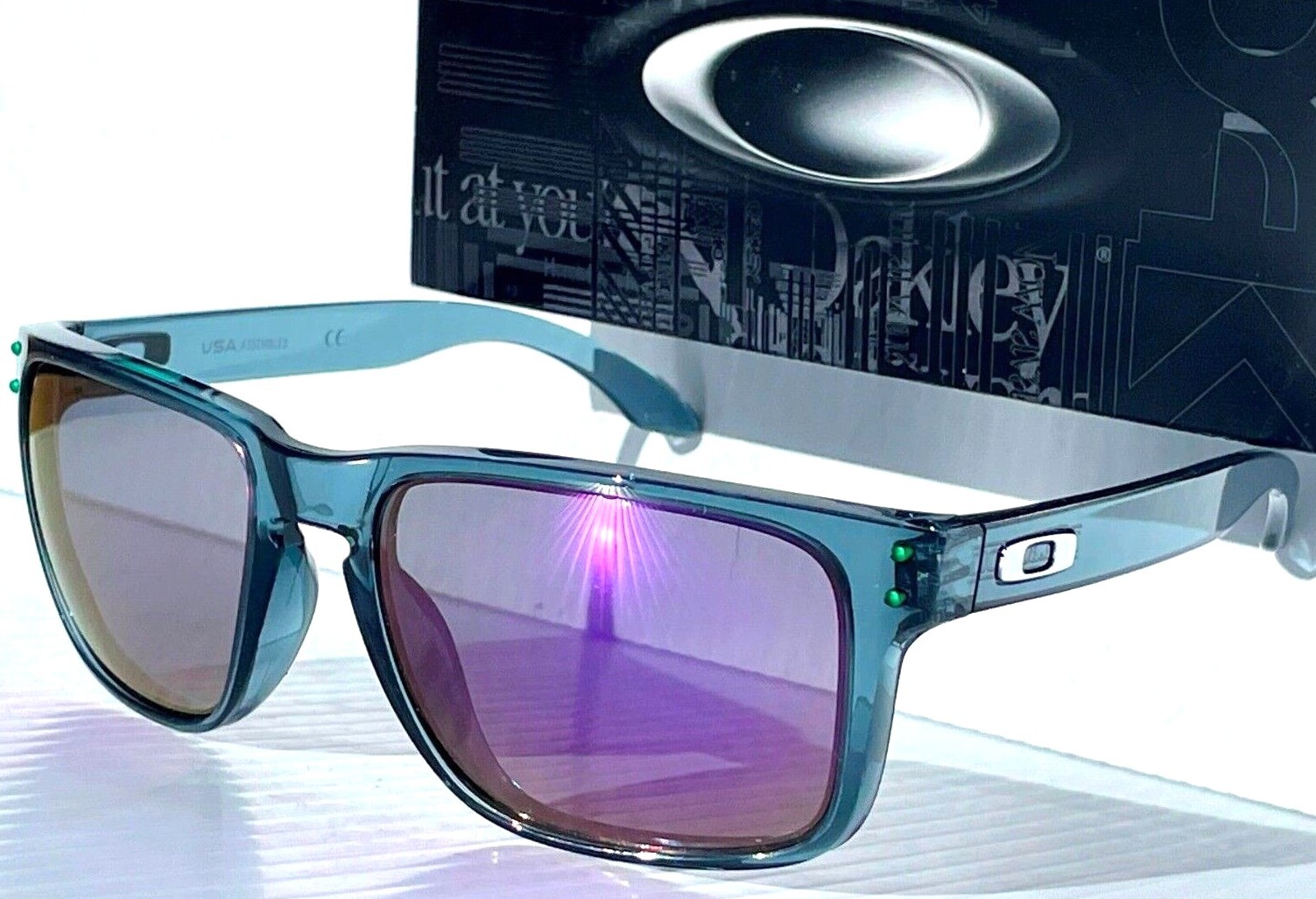 NEW Oakley HOLBROOK XL Grey Smoke w POLARIZED Galaxy Violet Lens Sunglass 9417
