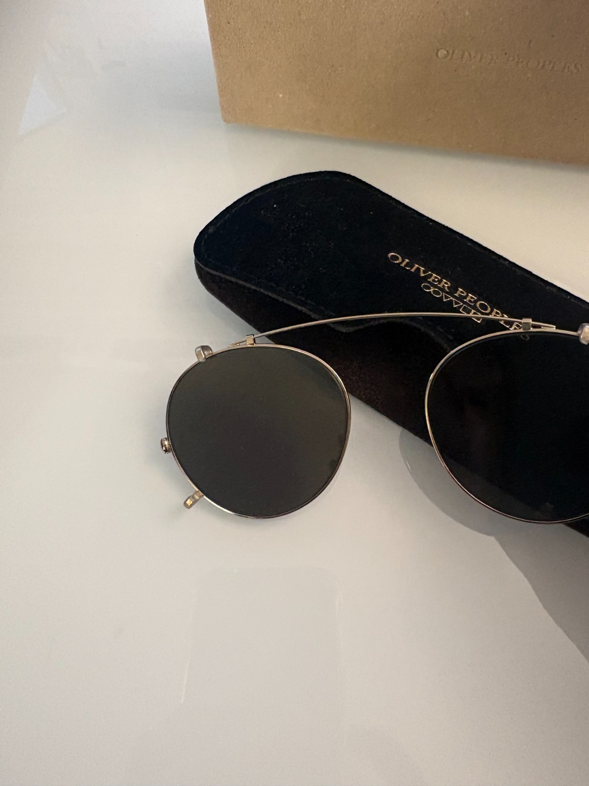 OLIVER PEOPLES TAKUMI TK-1 CLIP ON in Pewter/ Blue MSRP$277 clip on only