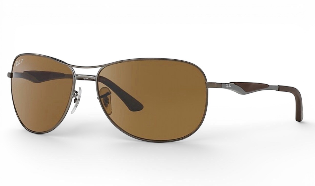 Ray Ban RB3519 029/83 Matte Gunmetal Polarized Brown Sunglasses 59-15mm