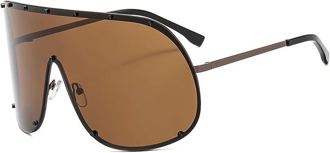 Fashion Oversized Luxury Sunglasses for Women Men One-piece Lens Frame Uv400 New