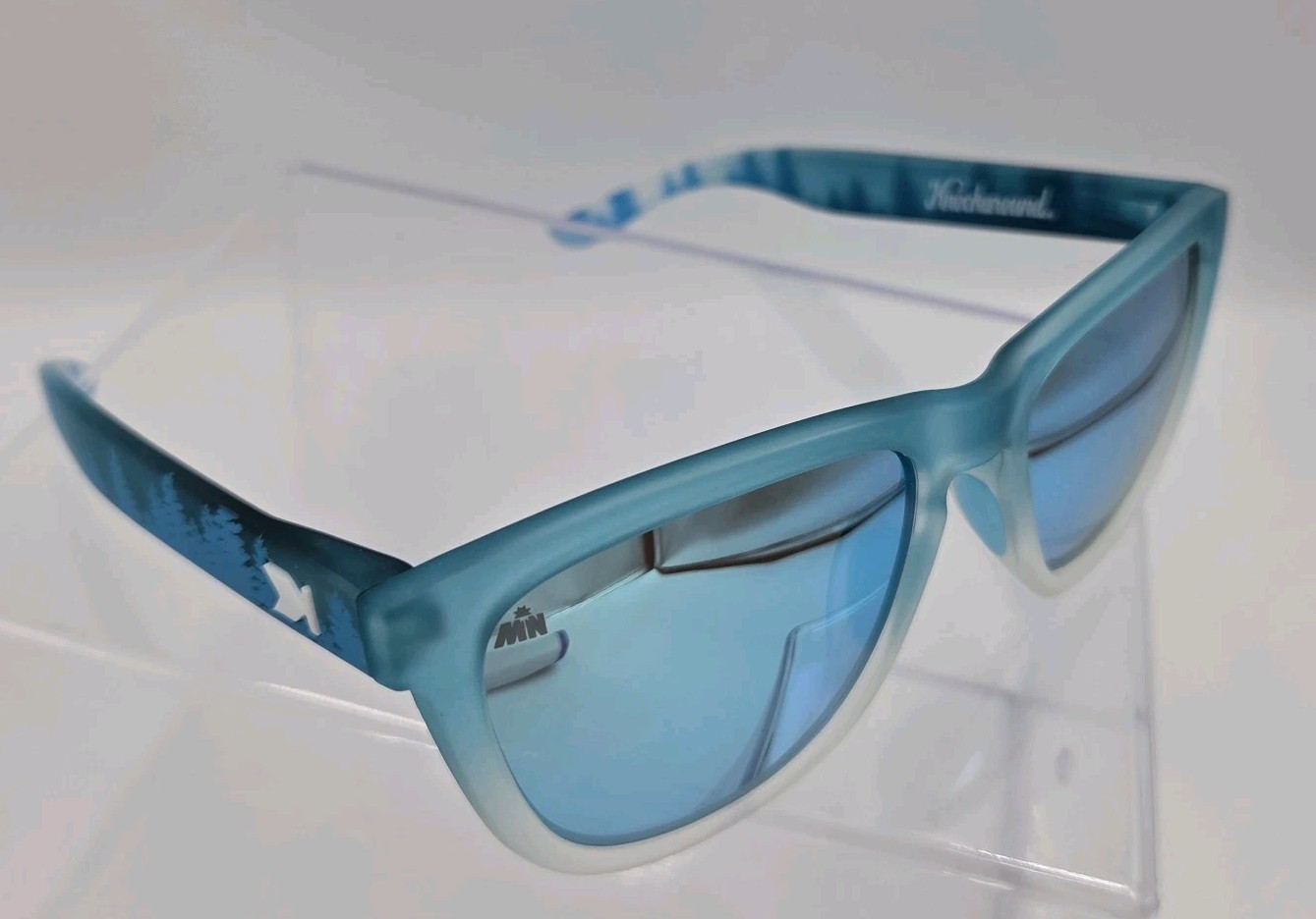 Knockaround #JUSTSHOWUP Limited Edition Forest Print Blue Mirror Sunglasses NEW