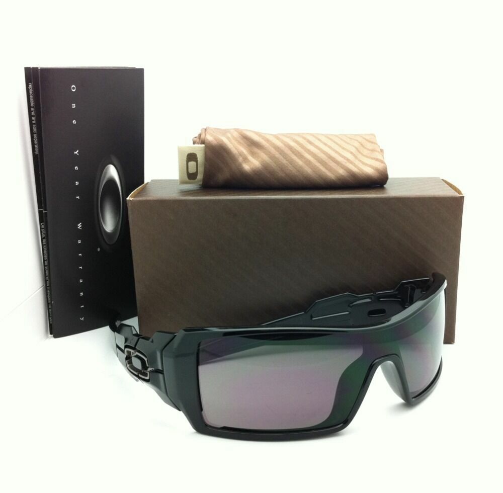 New Oakley Sunglasses OIL RIG OO9081 03-460 Shiny Black Frames with Grey Lenses