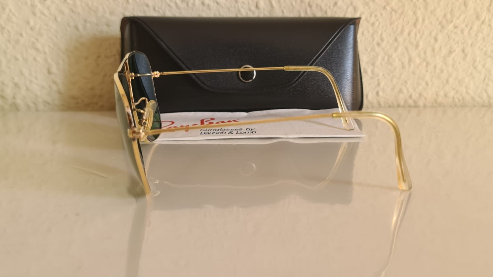 RARE Vintage Ray-Ban Bausch & Lomb 22K Gold Filled Green Glass Caravan Style