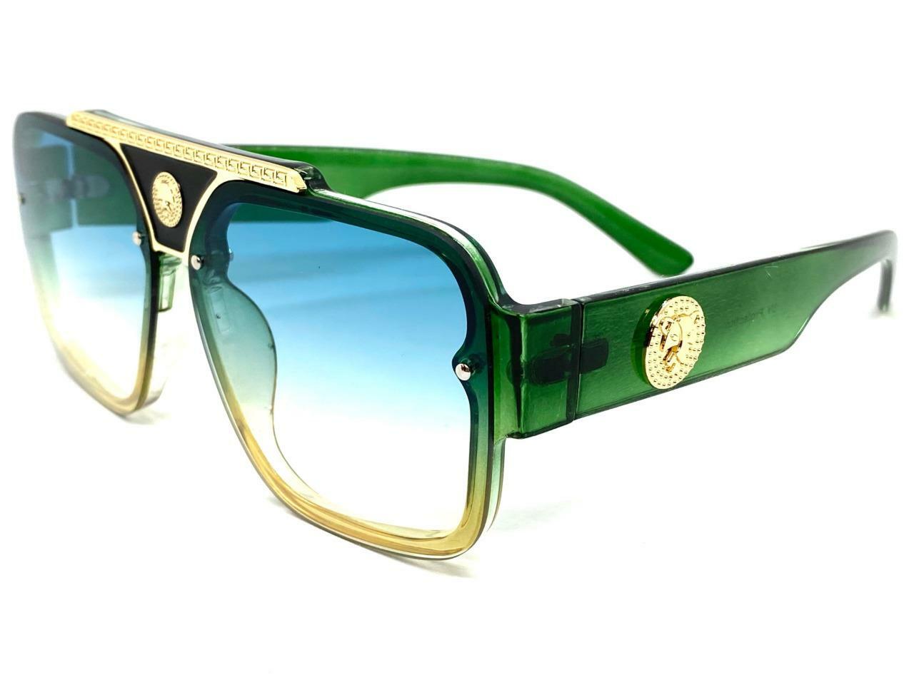 Mens Women Classic Elegant Retro Modern Party Club Raver SUN GLASSES Green Frame