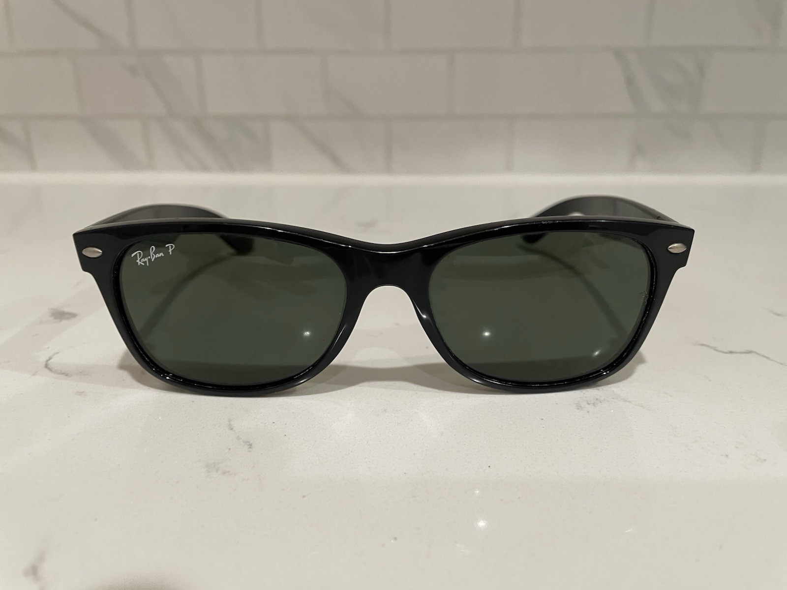 Ray-Ban RB2132 New Wayfarer Polarized Black Frame Clear Lens 145mm