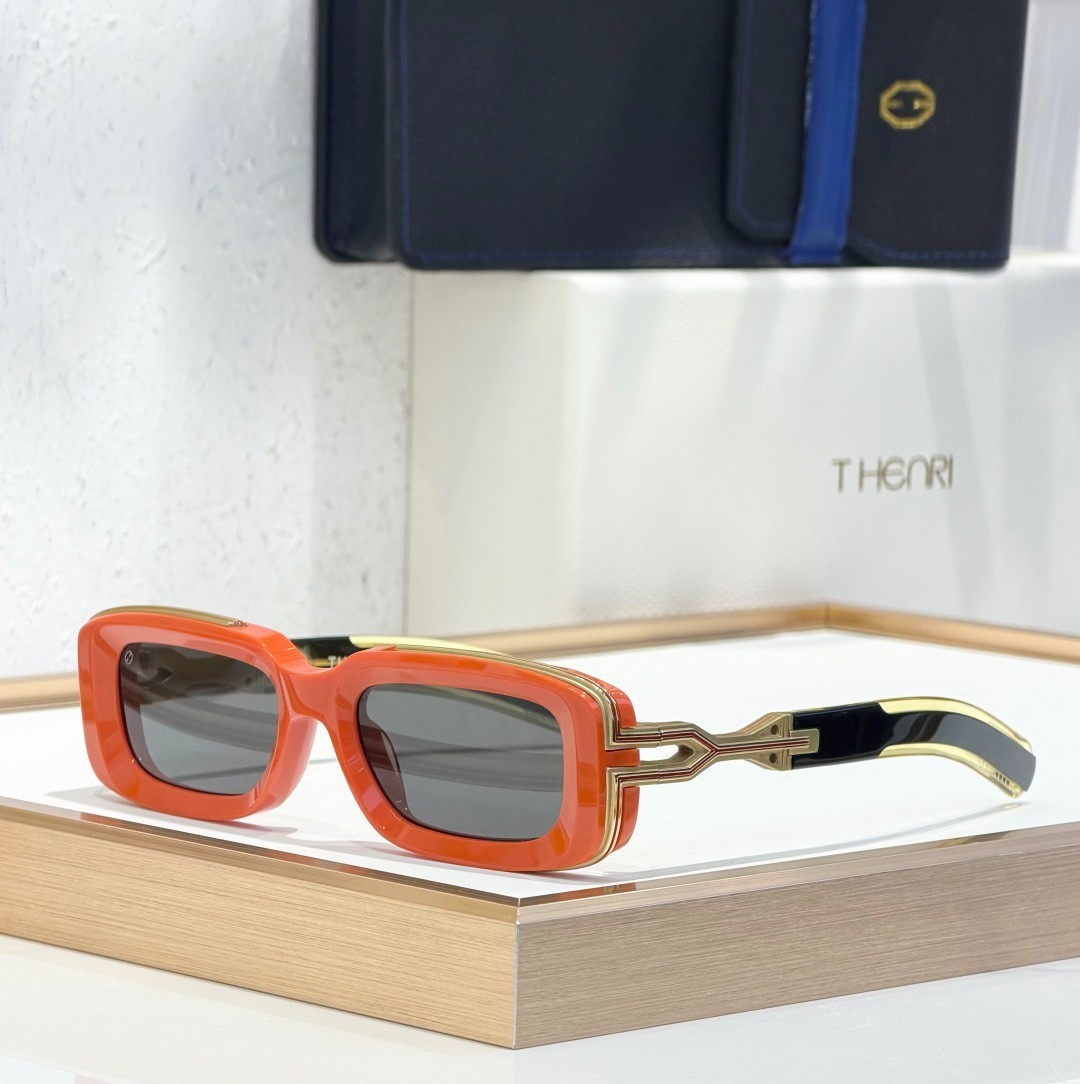 T-HENRI YURUS Sunglasses Imported Acetate Metal Frame Square 53-20-139
