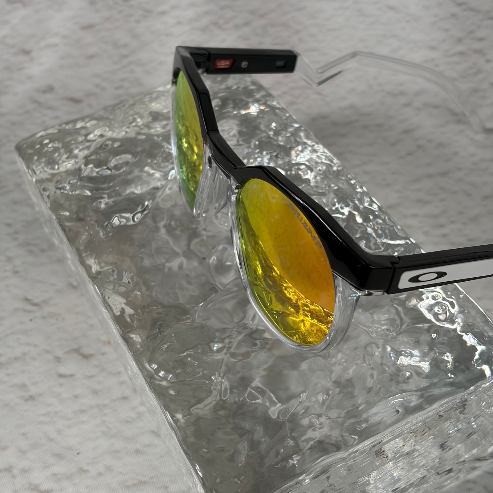 NEW Oakley HSTN Sunglasses Black Clear Frame Prizm Ruby Lens