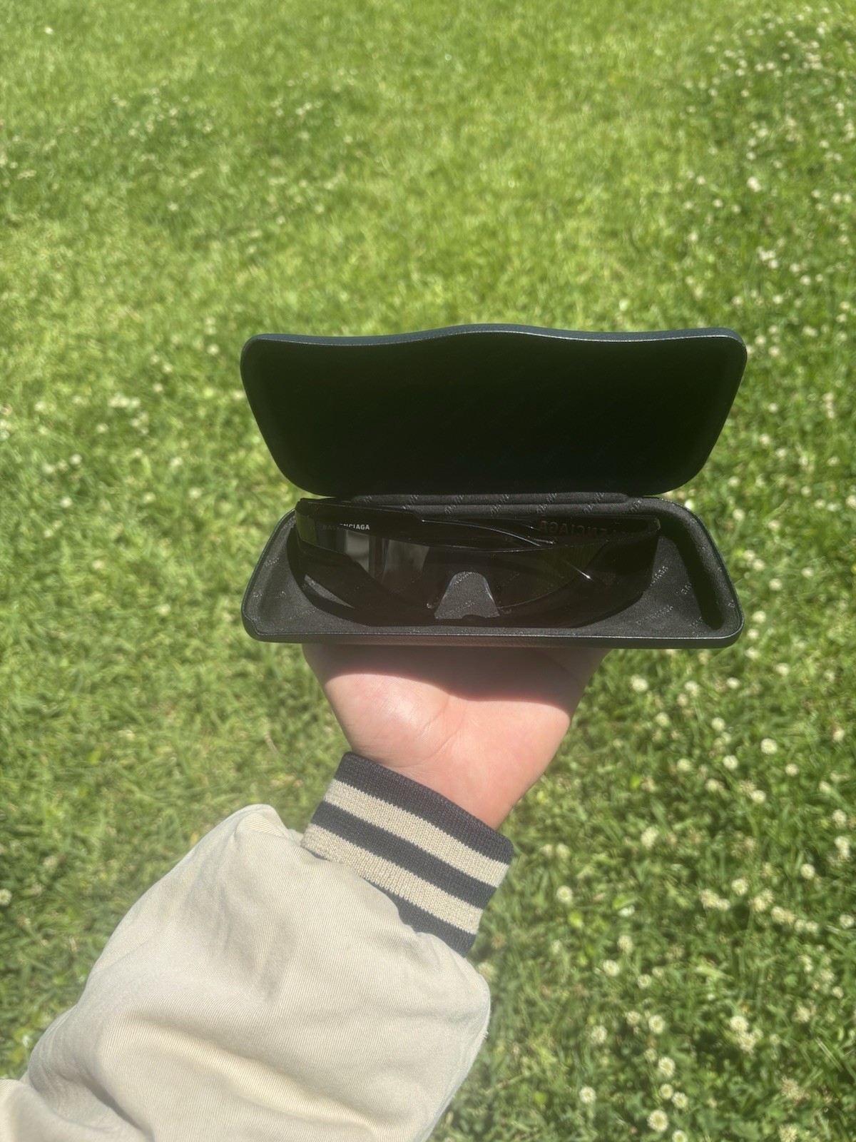 Balenciaga Sunglasses Men Black Frame Black Lens with Branded Case