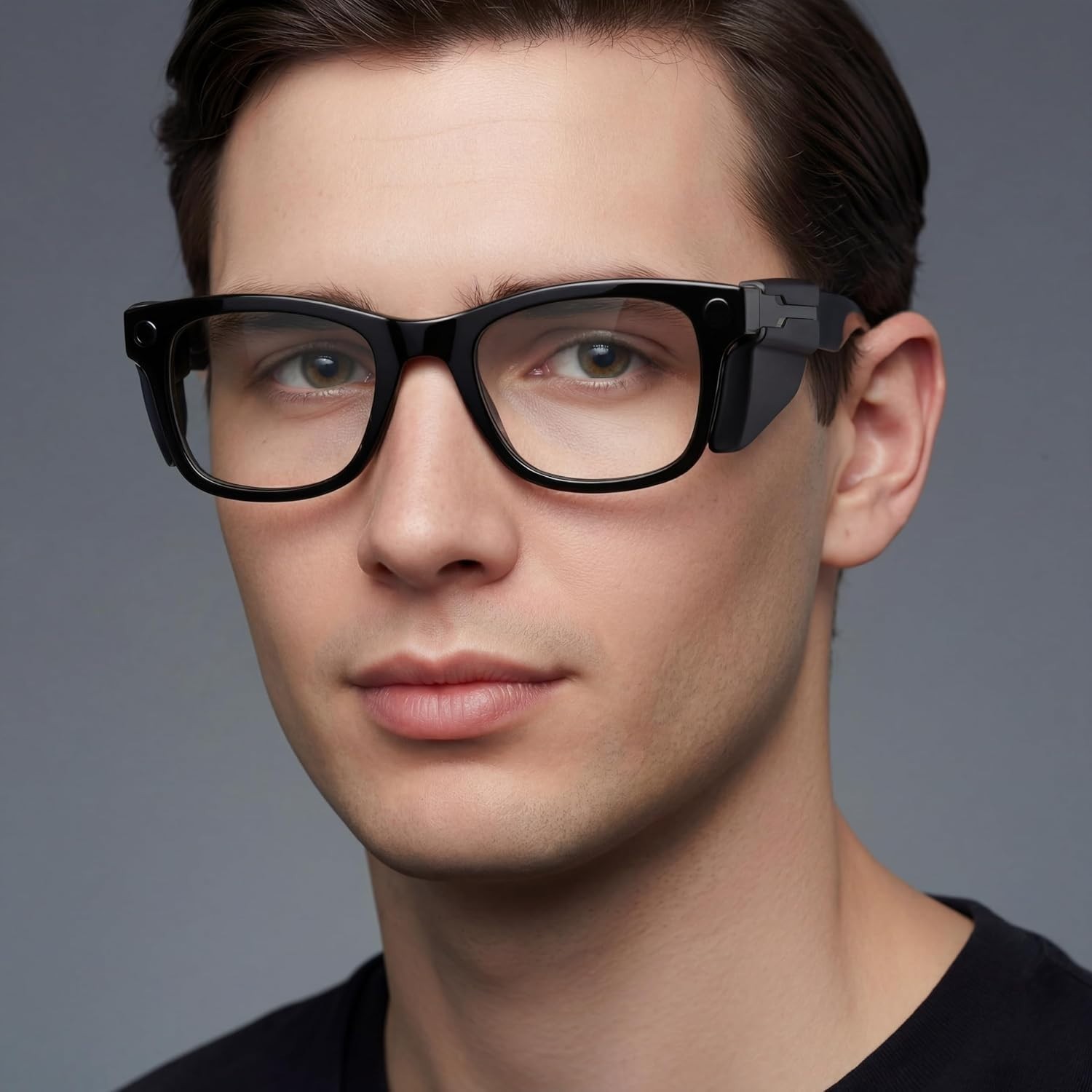 2 Pairs Silicone Side Shields for Glasses | ONLY One Size, Matte Black