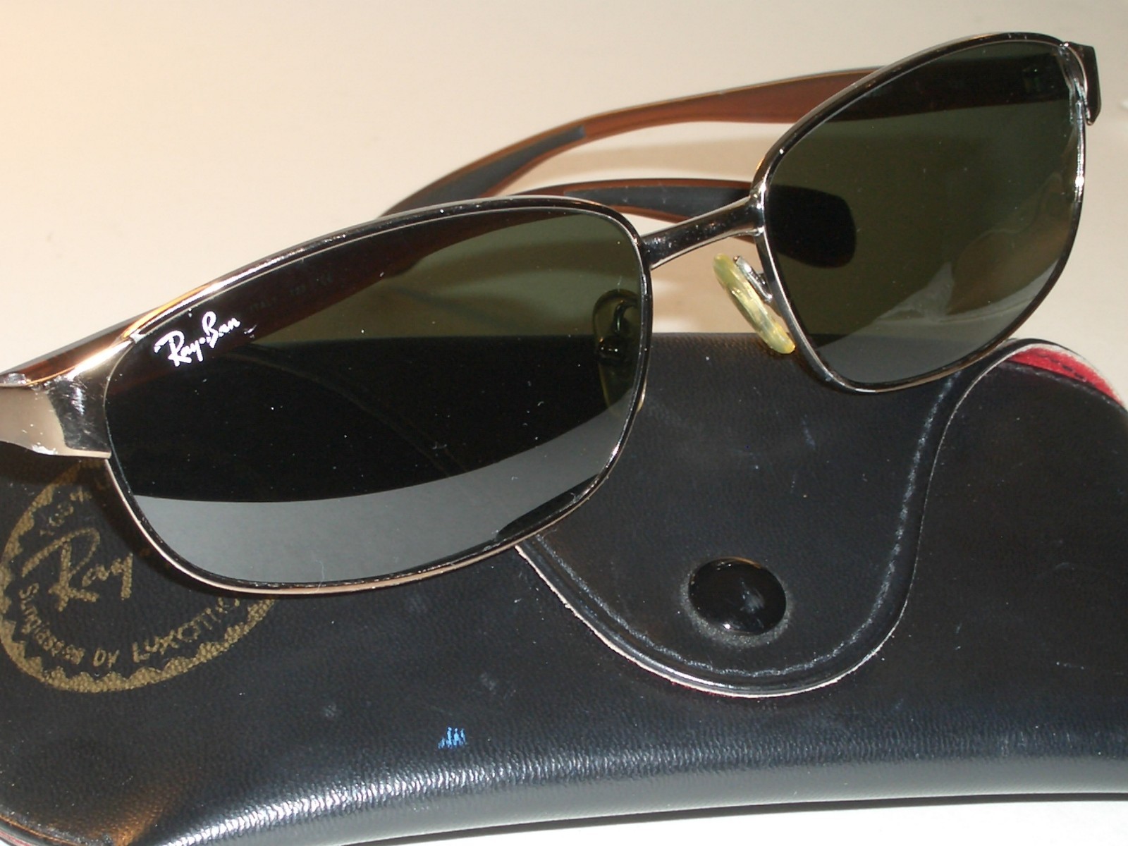 RAY BAN RB3247 59[]17mm BROWNISH CHROME G15 UV GLASS LENS SUNGLASSES w/CASE