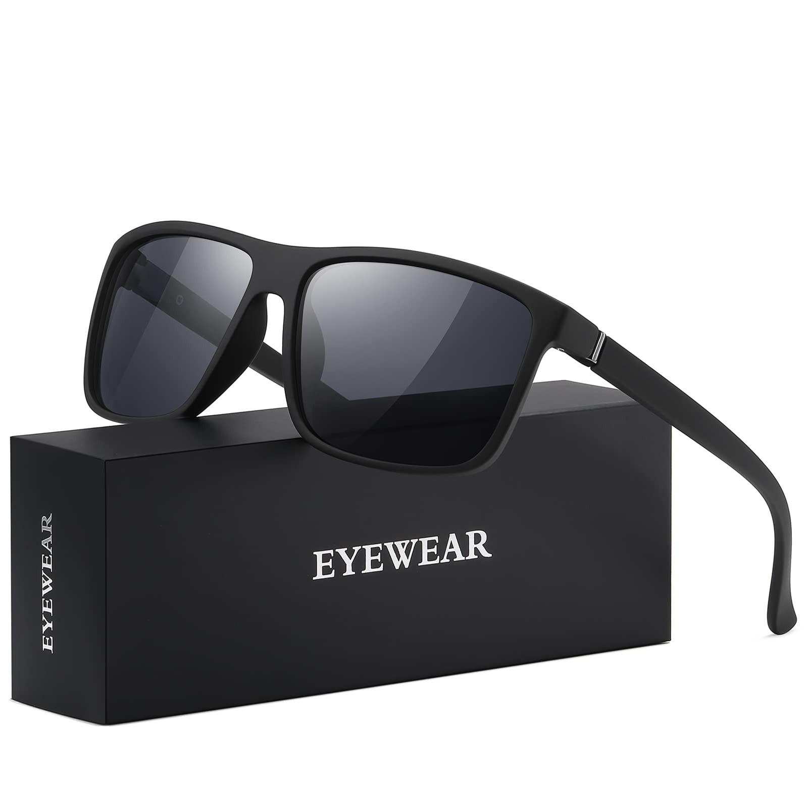 Sunglasses Men Polarized Sunglasses for Mens and Womens,Black Retro Sun Glass…
