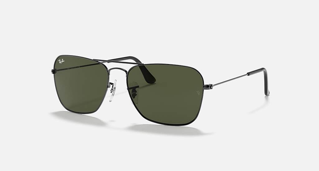Ray-Ban Caravan Polished Gunmetal / G-15 Green 55 mm Sunglasses RB3136 004 55-15