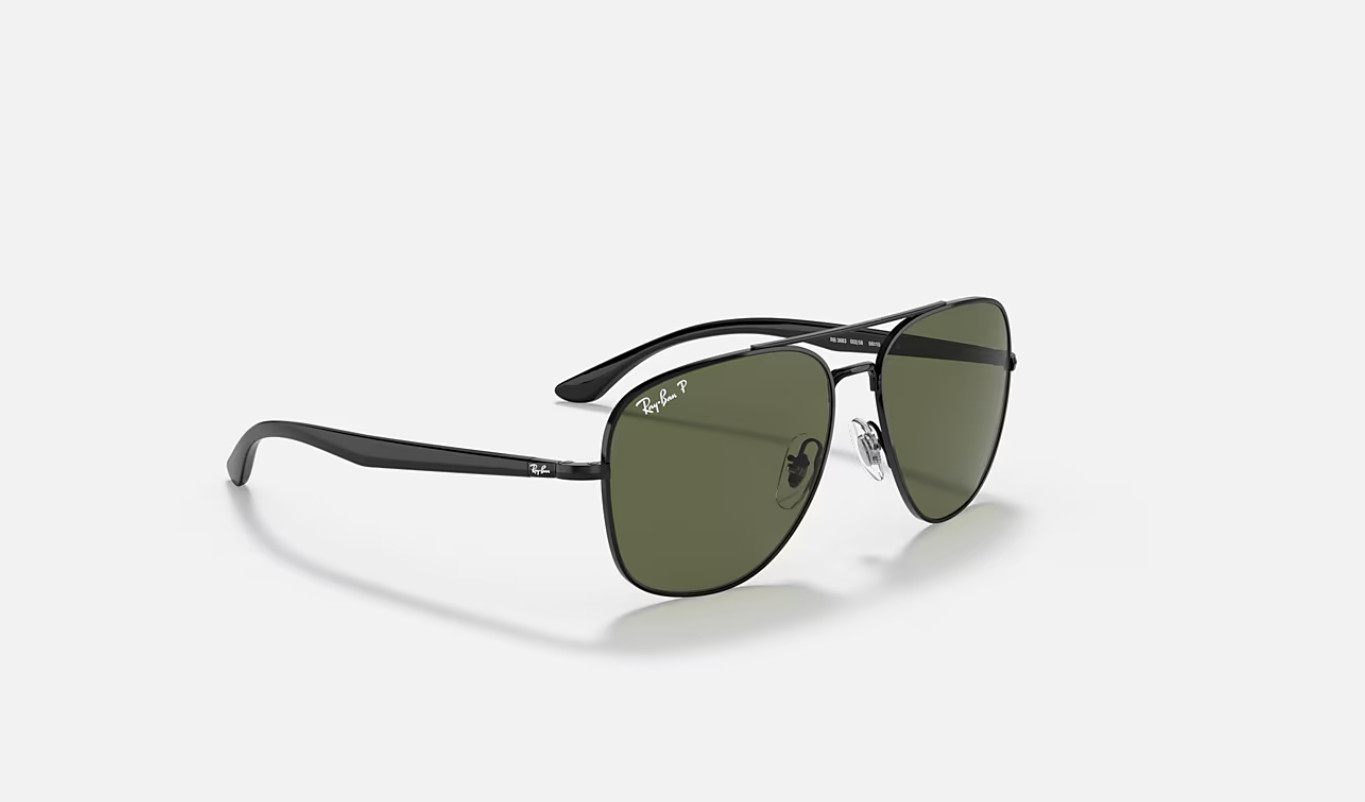 Ray-Ban RB3683 Polished Black/G-15 Green Polarized 56 mm Sunglasses