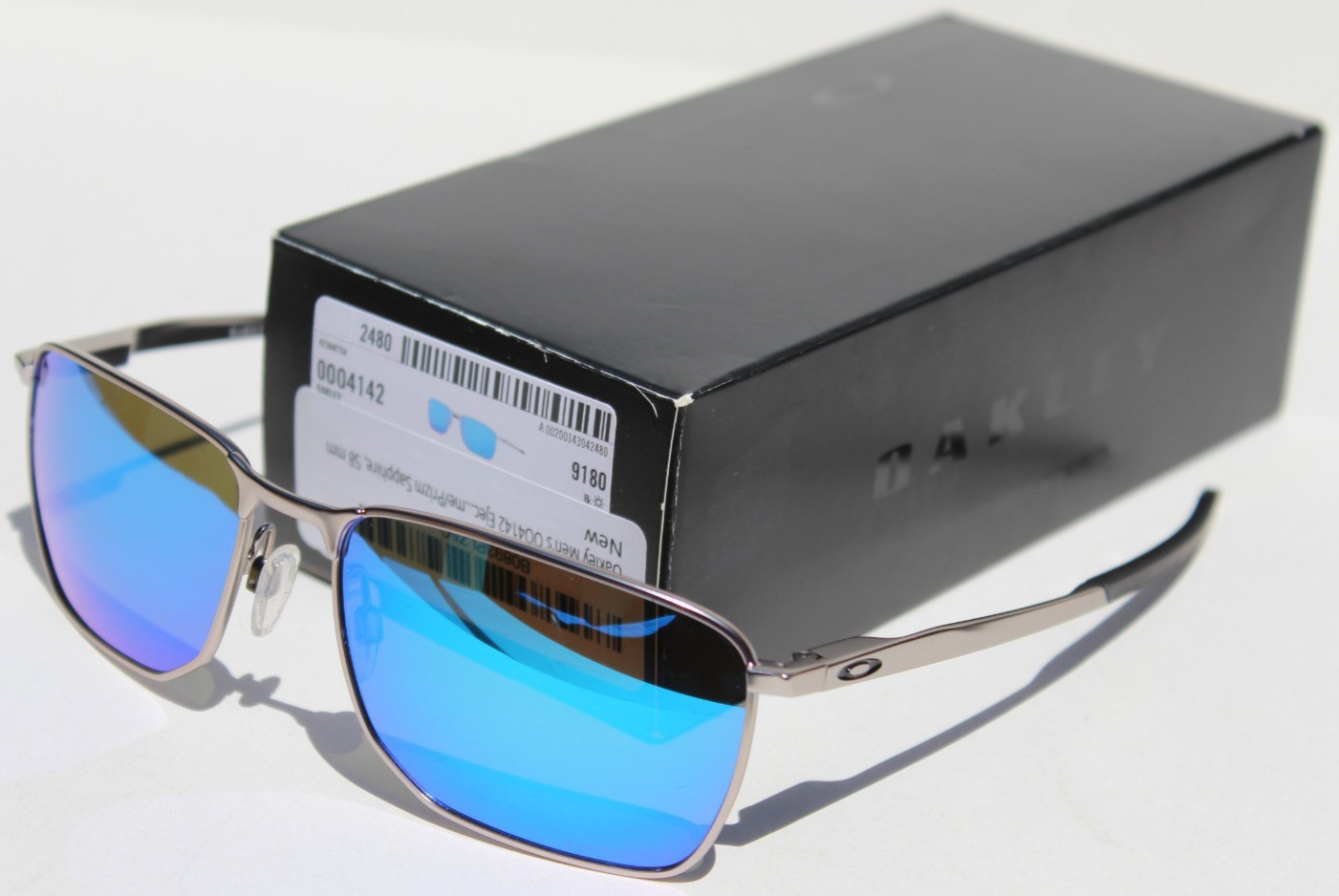 OAKLEY Ejector Sunglasses Satin Chrome/Prizm Sapphire OO4142-04 NEW