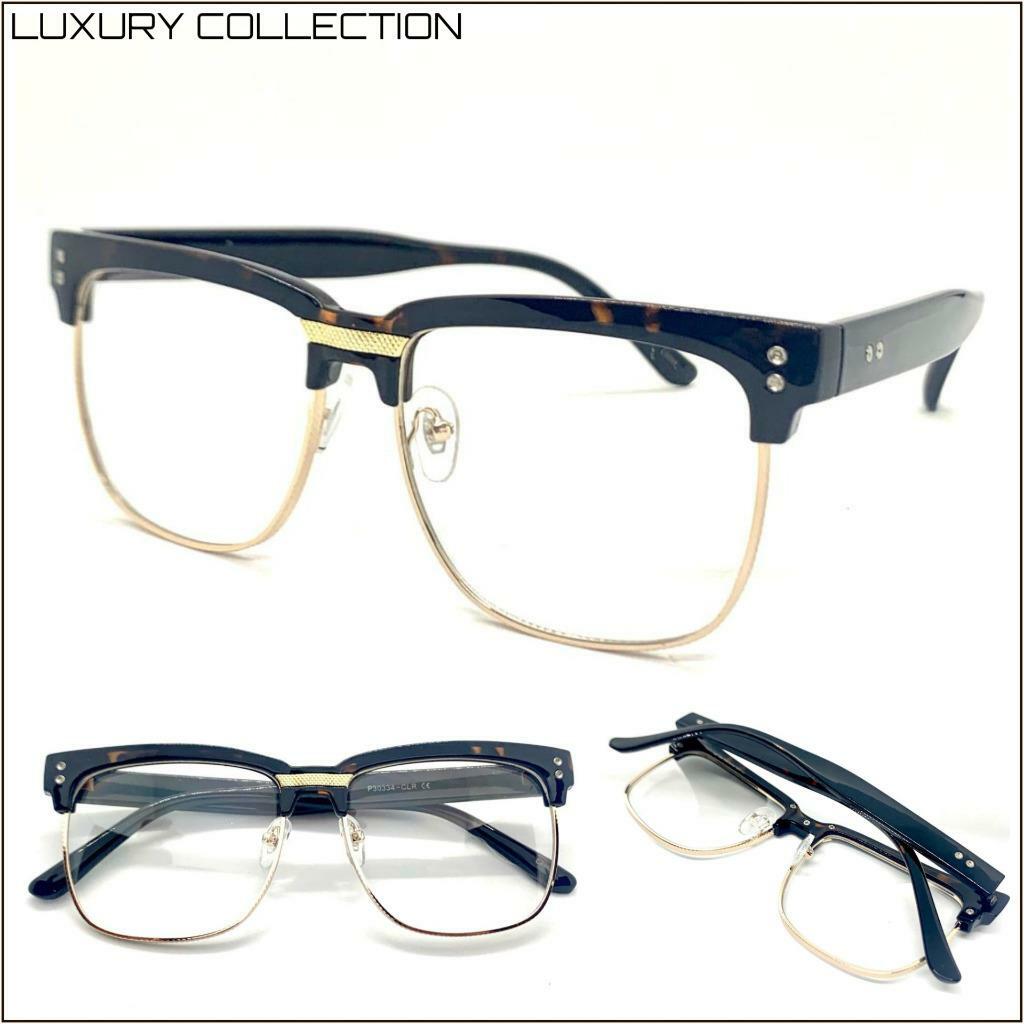 Men’s Classy Elegant RETRO Clear Lens EYE GLASSES Square Tortoise Fashion Frame