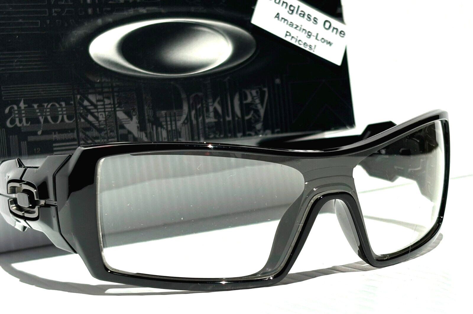 NEW Oakley OIL RIG Polished Black GALAXY Clear Lens Sunglass 9081