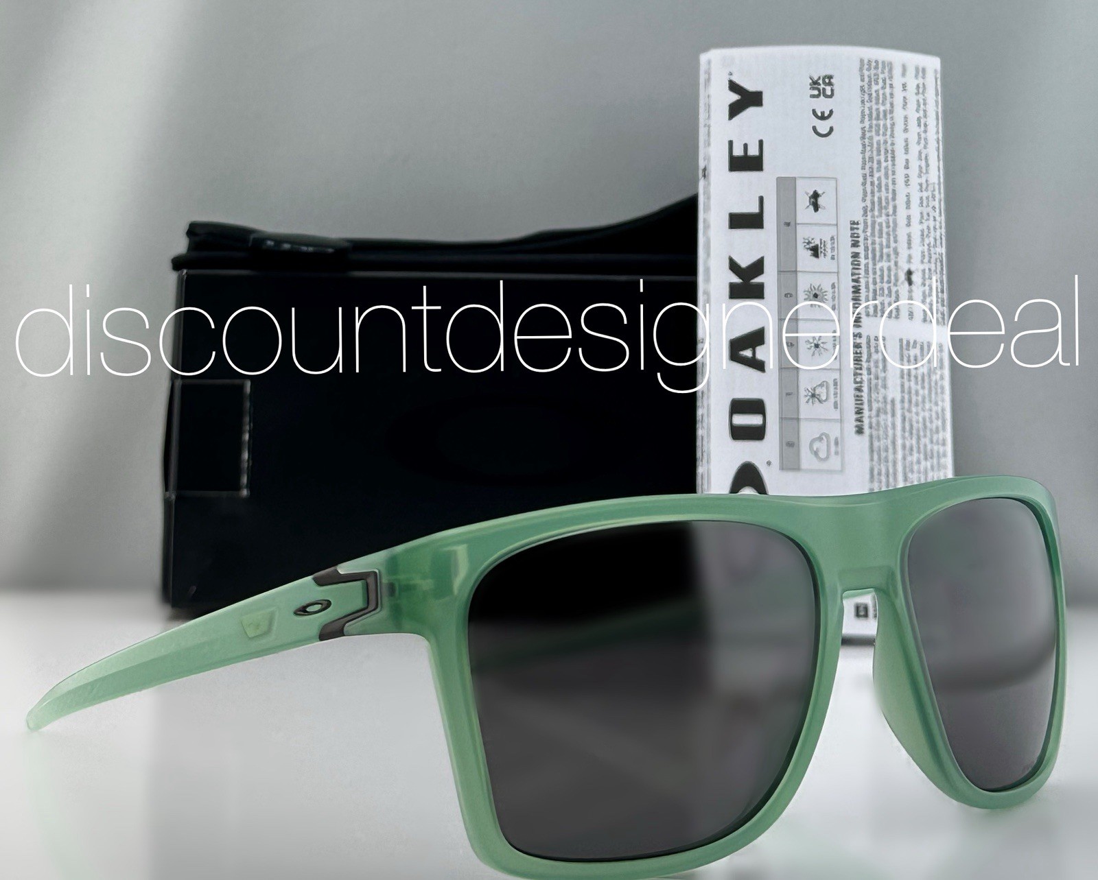 Oakley Leffingwell Square Sunglasses Matte Jade PRIZM Black OO9100-17 57mm NEW