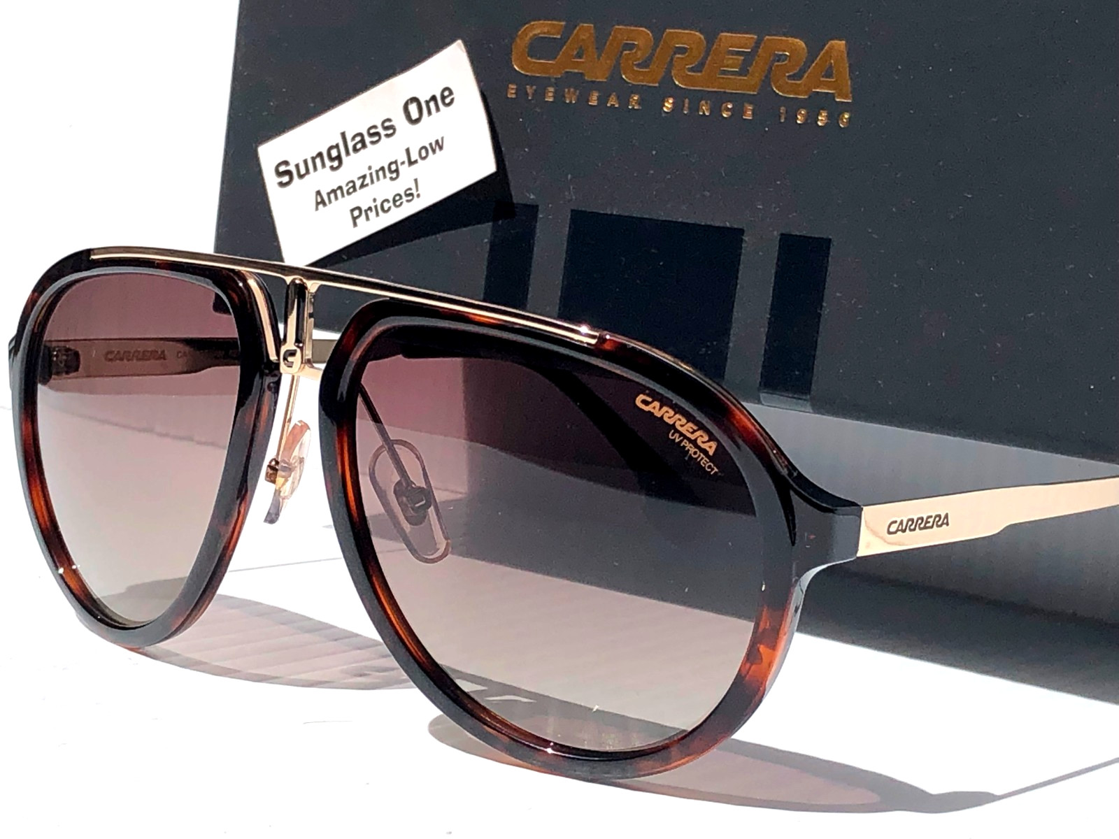 CARRERA Havana Gold & Tortoise Frame Gradient Brown Sunglass CA1003/SSAM 02IK