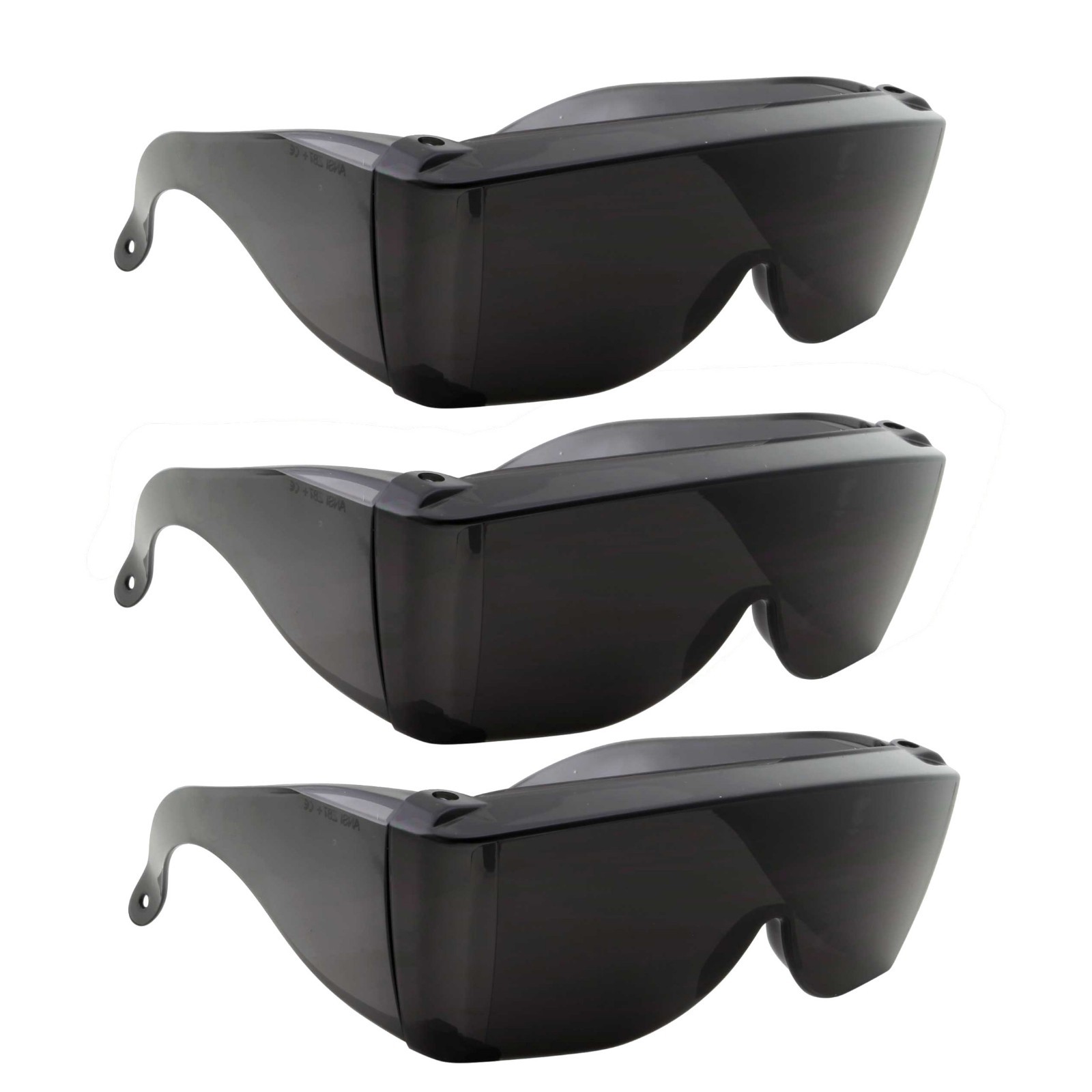 3 Pairs Dark Lens Extra Large Fit COVER Over Rx Glasses Sunglasses drive put