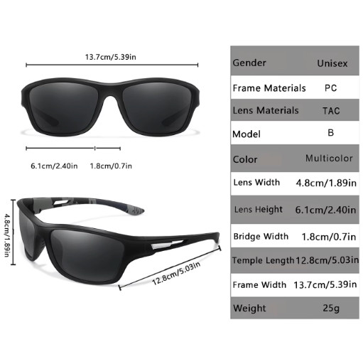 Polarized Fishing Sunglasses UV400 TAC Lens Anti-Glare Cycling Driving Hiking
