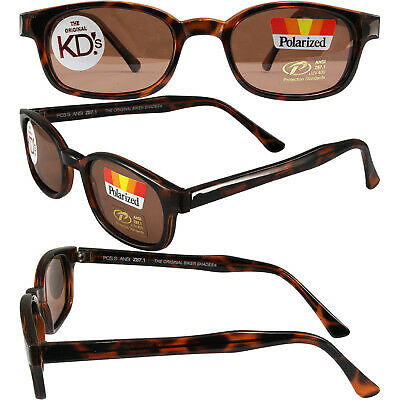 Original X-KD’s Biker Shades Polarized Sunglasses Tortoise Shell Frame w/ Amber