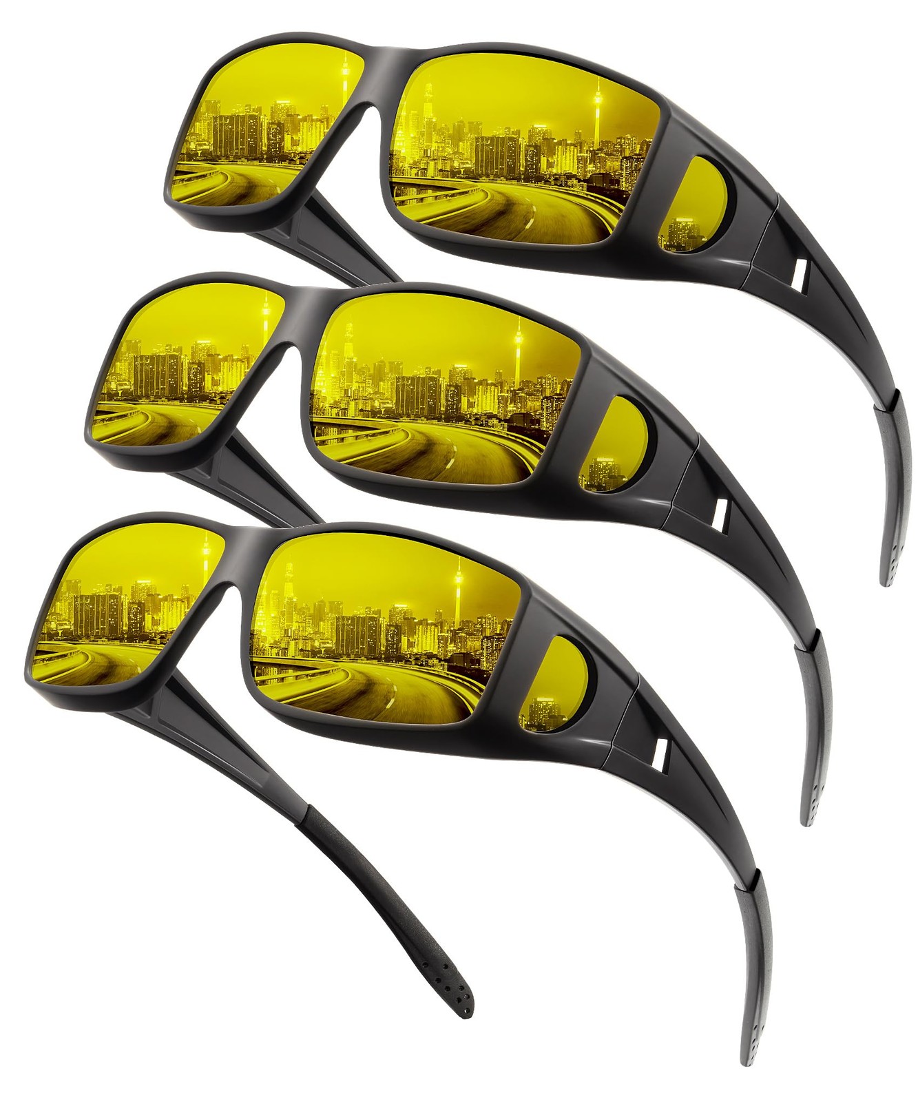 Night-Vision-Glasses Fit-Over-Glasses Wrap-Around Glasses: Night Vision Glass…