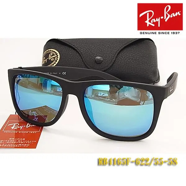 54mm Ray-Ban RB4165 622/55 Justin Black Frame Blue Polarized Lenses Sunglasses