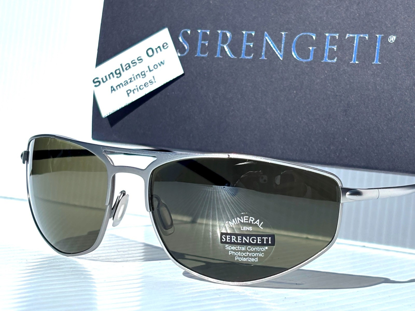 SERENGETI MASTEN Matte Gunmetal POLARIZED Mineral Green GLASS Sunglass SS579002