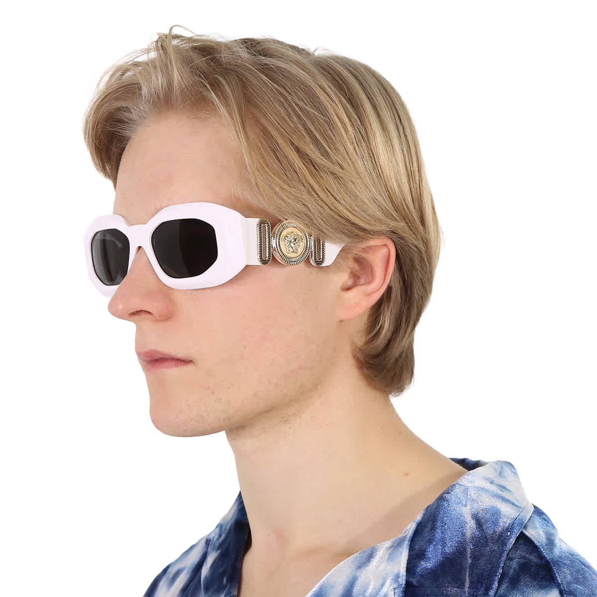 Versace Dark Gray Irregular Men’s Sunglasses VE4425U 314/87 53 VE4425U 314/87 53