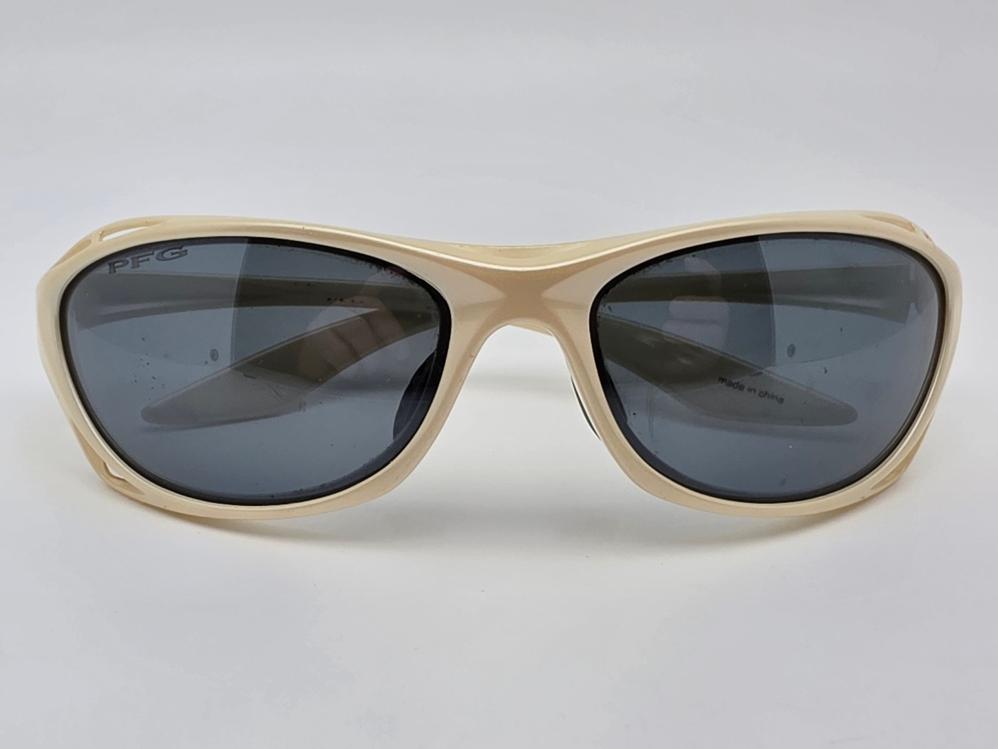 Columbia PFG Pacifica C04 Metallic White Frame Polarized Grey Lens Sunglasses