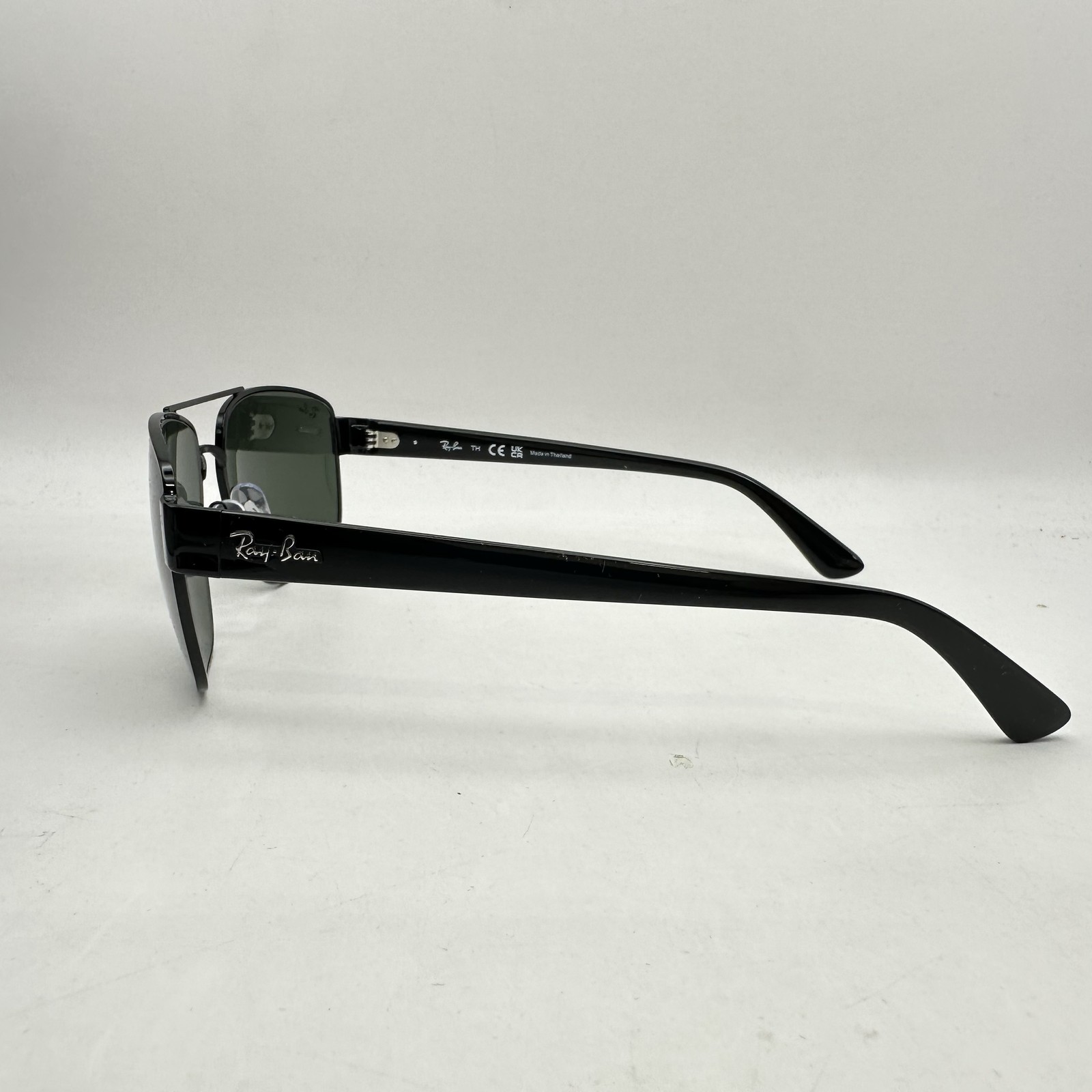 Ray Ban Mens Irregular Aviator Double Bridge Sunglasses RB3663 Black/Green