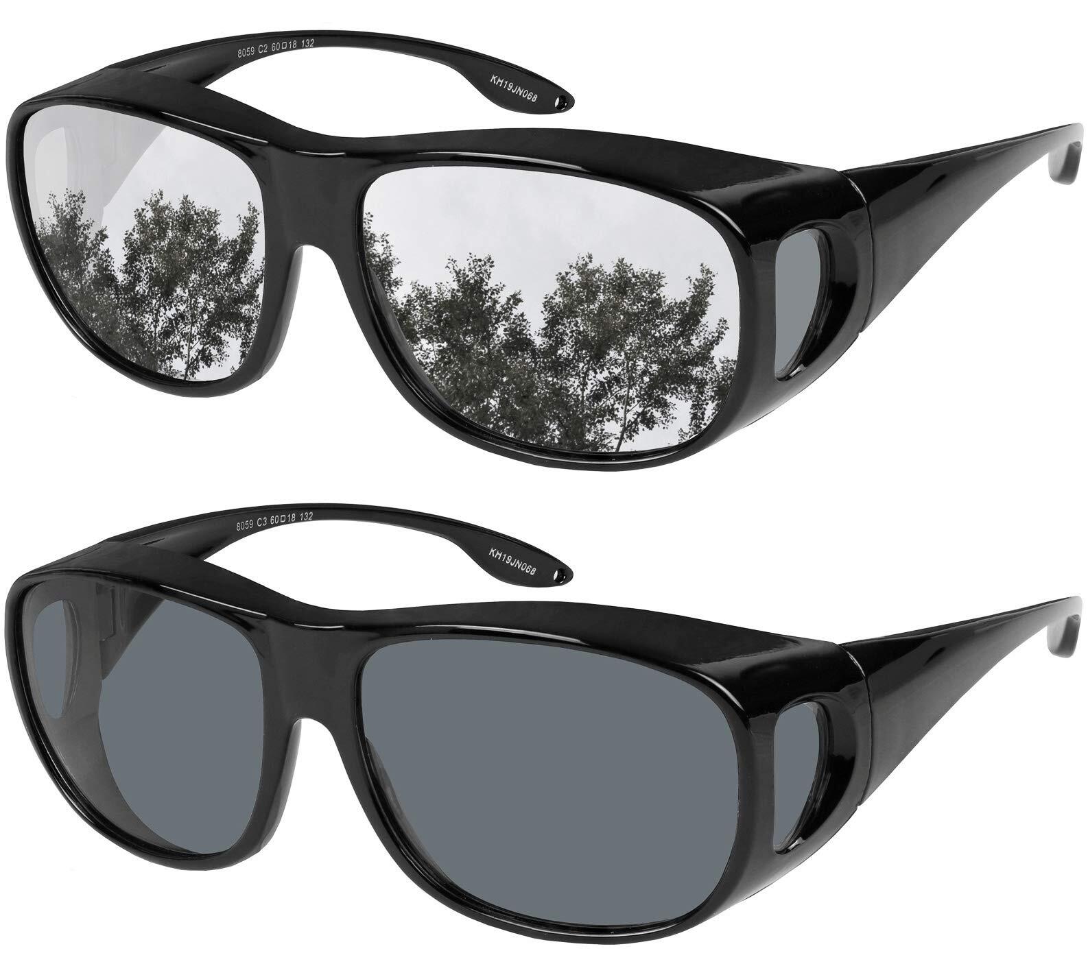 Fit Over Wrap Sunglasses Polarized Lens Wear Over Eyeglasses 100% UV Protection