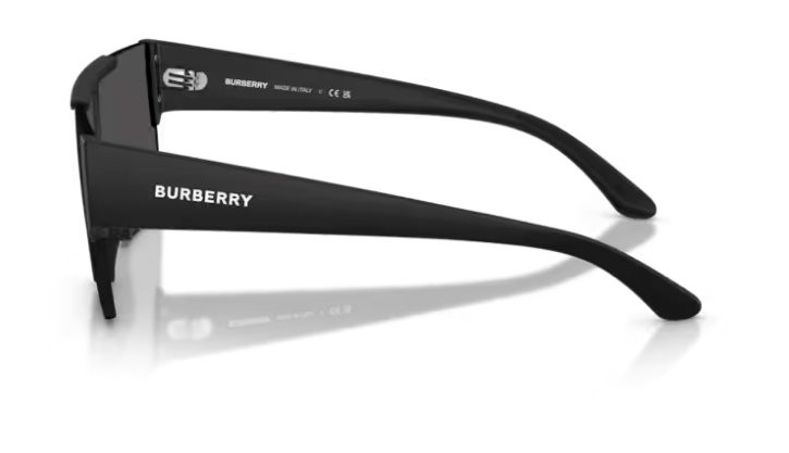 BURBERRY BE 4291 346487 Matte Black Plastic Rectangle Sunglasses Black Lens