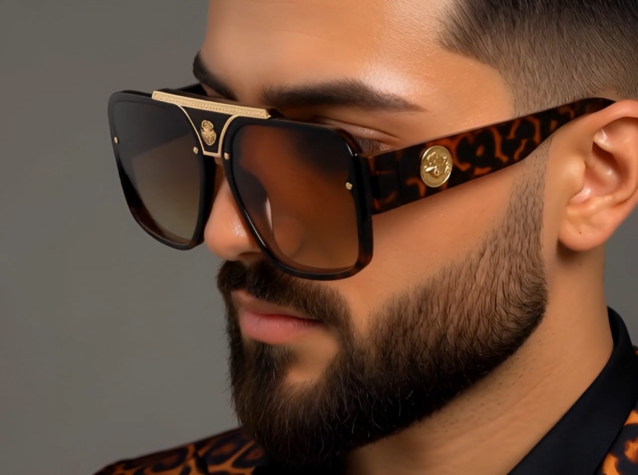 MEN SQUARE DESIGNER SHADES RETRO GOLD RAPPER CLASSIC RETRO LUXURY MODEL EYEWEAR