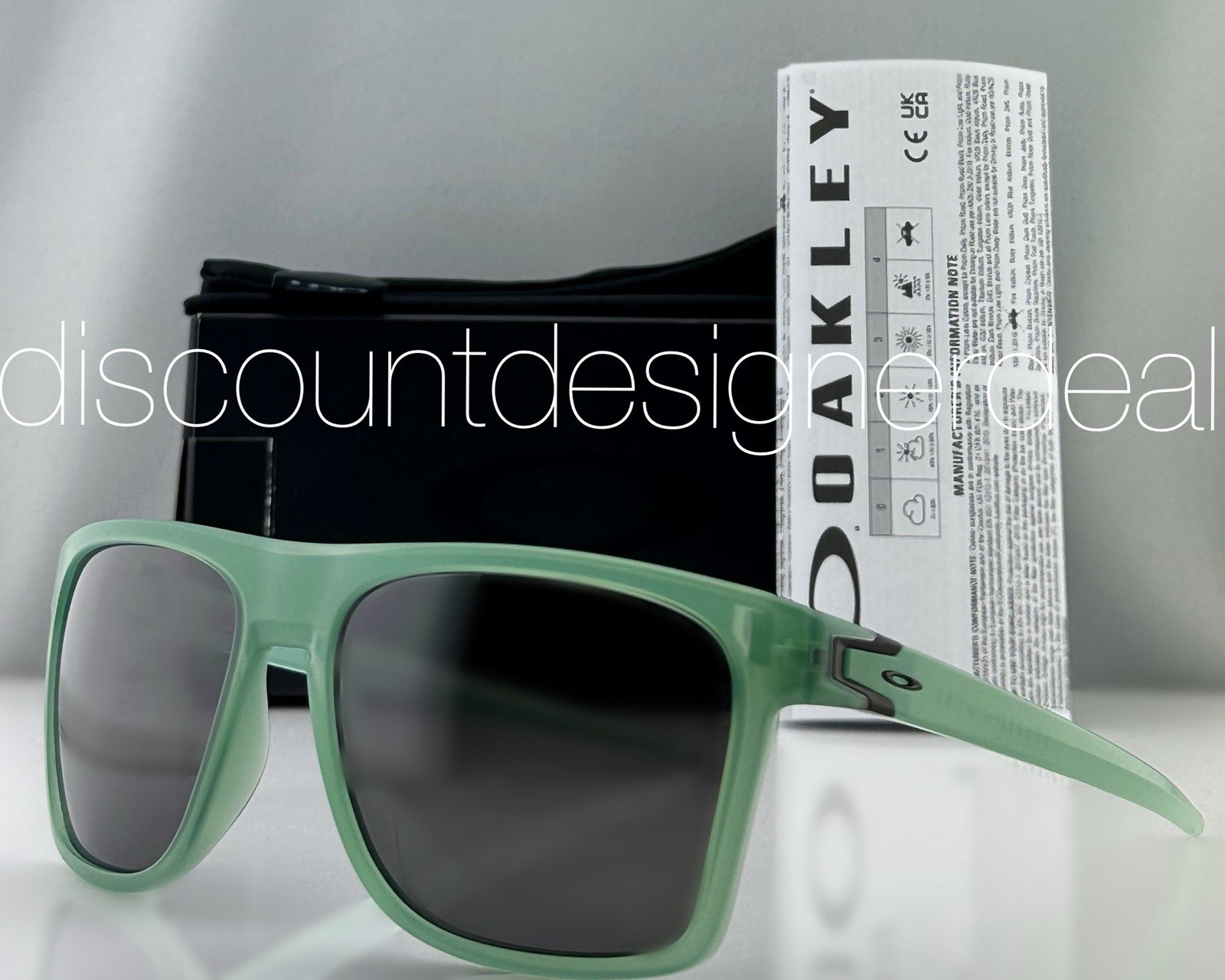 Oakley Leffingwell Square Sunglasses Matte Jade PRIZM Black OO9100-17 57mm NEW