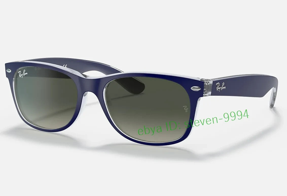 New Ray-Ban NEW Wayfarer Sunglasses RB2132 55mm Grey/Matte Blue UV400 Authenti