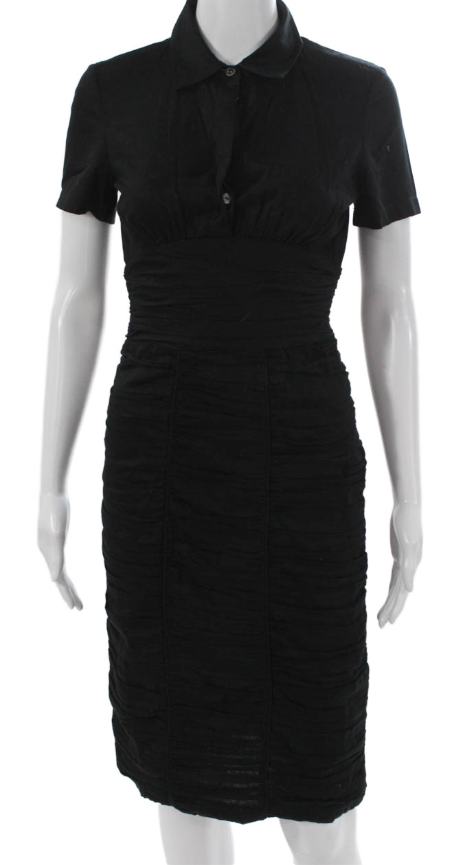 Burberry Women Black Collored Cotton Square Neck Zip Sleeveless Size 40