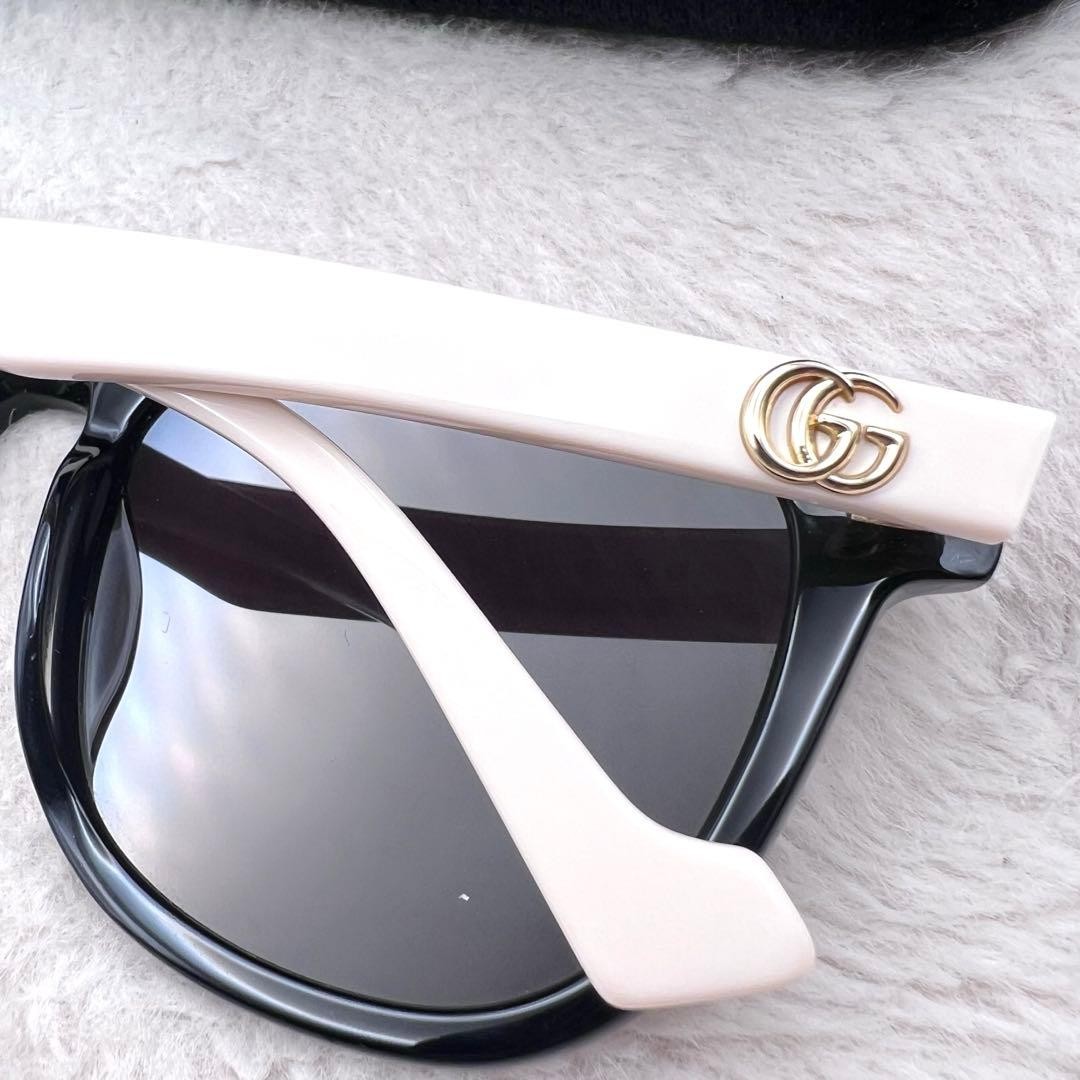 Excellent GUCCI GG1001SK Sunglasses Glasses Black × Ivory