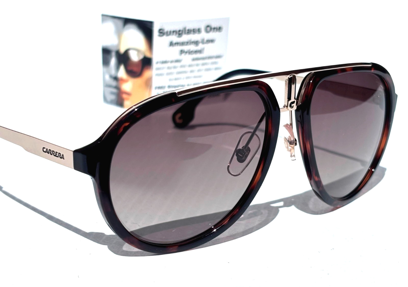 CARRERA Havana Gold & Tortoise Frame Gradient Brown Sunglass CA1003/SSAM 02IK