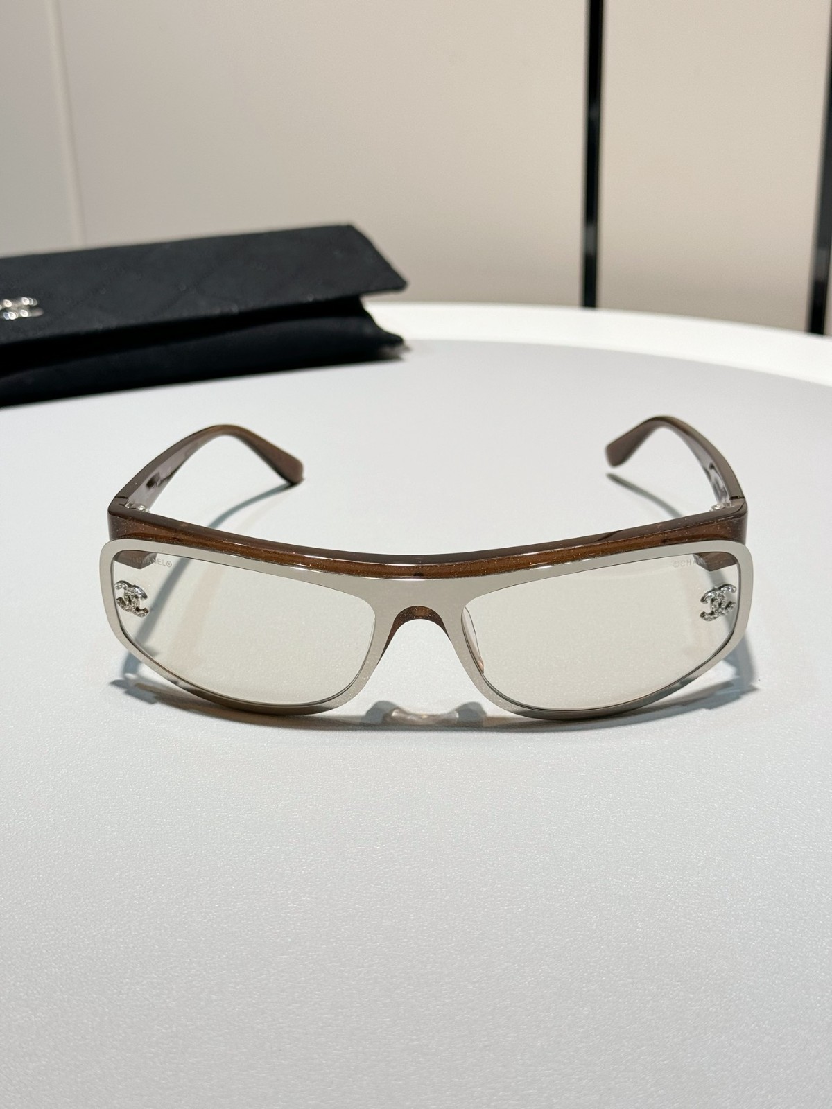 Futuristic Wrap Around Sunglasses Women Sport Goggles Translucent Frame Tinted L