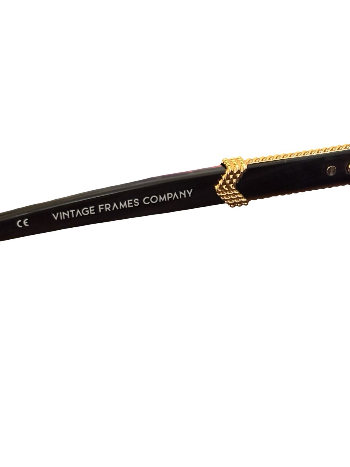 RIMLESS BLACK BUFFALO HORN SUNGLASSES with 24KT GOLD accents by Vintage Frames