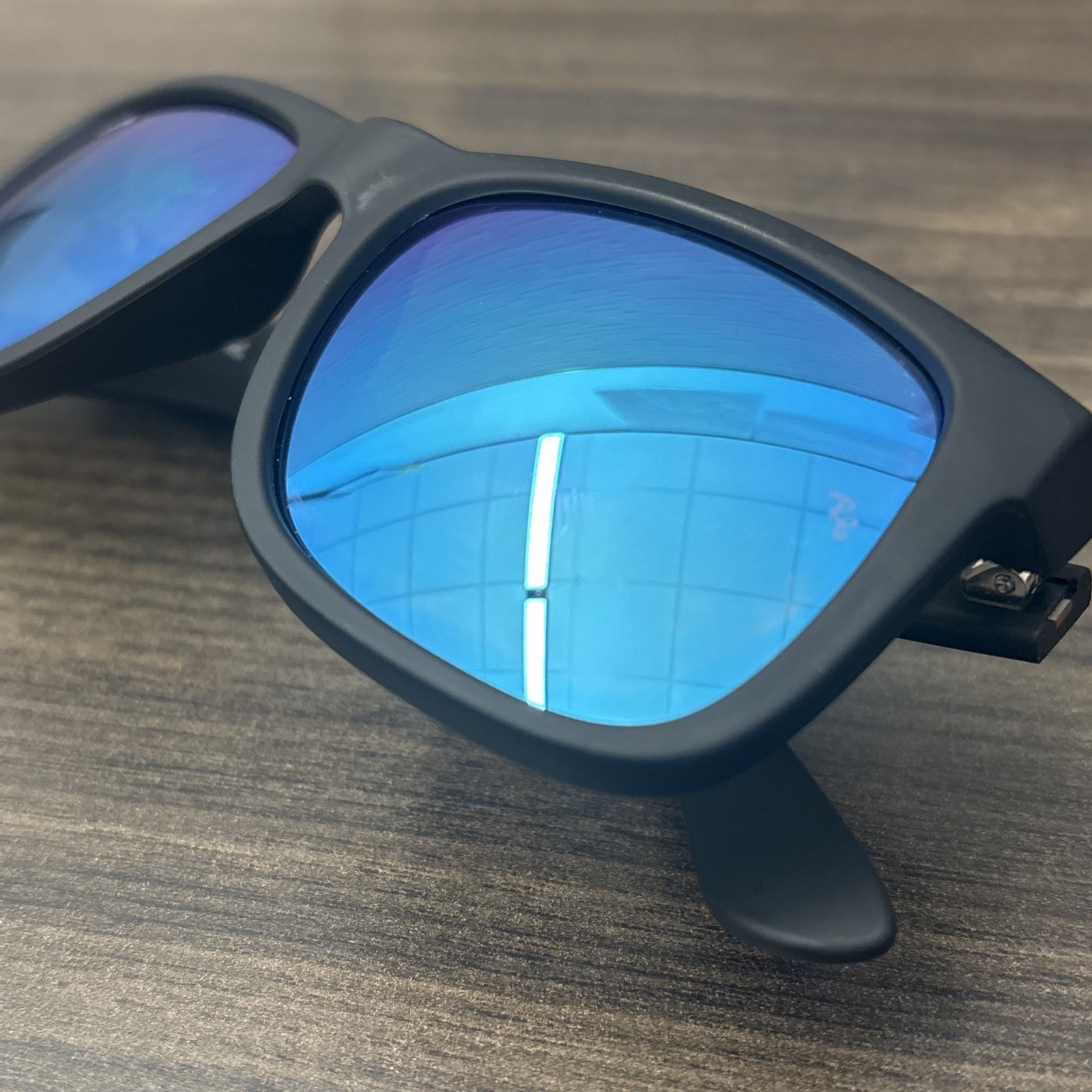 RAY BAN RB4165 622 55 Rubber Black Blue Flash Unisex 54 mm Sunglasses