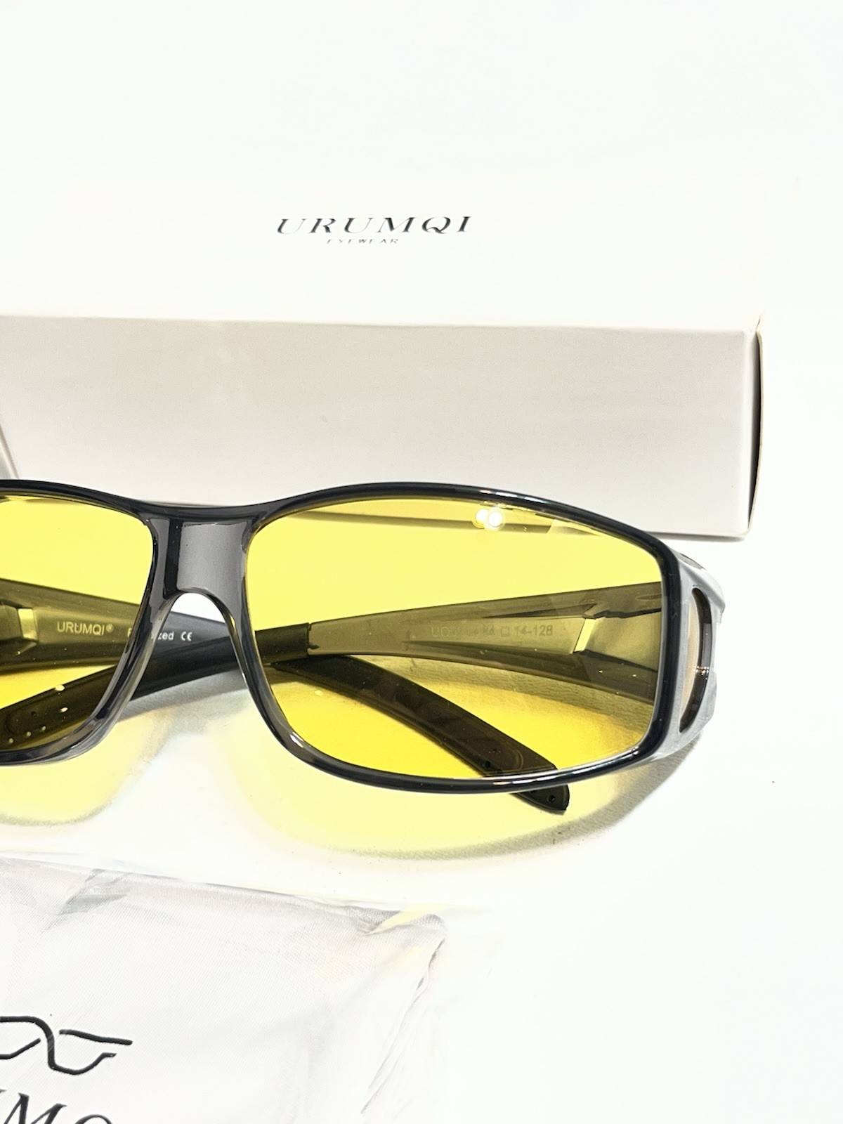 Fit Over Night Driving Wrap Night Vision Yellow Tint Sunglasses Wear Over